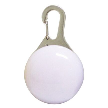 (흰색)LED 야광 강아지 목걸이 / 야간 산책 안전 라이트 목걸이 태그 인식표