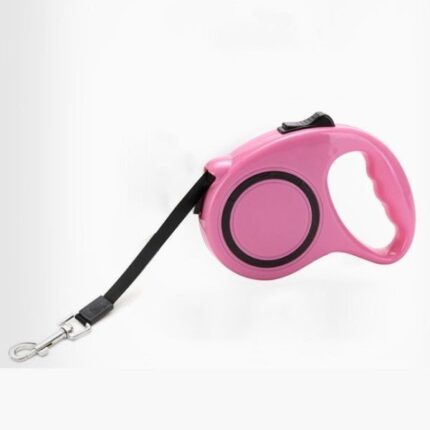 (분홍색) 반려동물 자동 리드줄/산책 안전 리트랙터 가슴줄