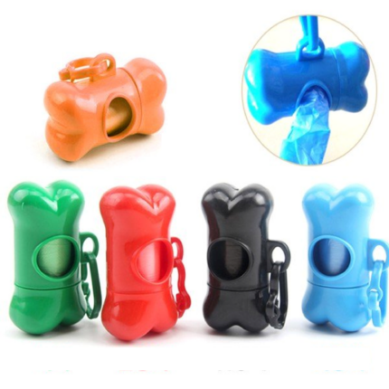 (랜덤발송)배변봉투 뼈다귀형 휴대용 디스펜서 / 위생 비닐 봉지 케이스 풉백